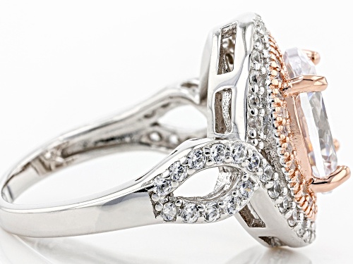 Bella Luce ® 4.77ctw White Diamond Simulants Rhodium And 14K Rose Gold Over Sterling Silver Ring - Size 8