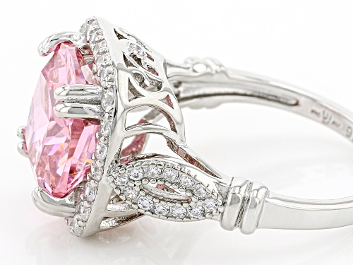 Bella Luce ® 6.84ctw Pink And White Diamond Simulants Platinum Over Silver Ring (4.36ctw DEW) - Size 5