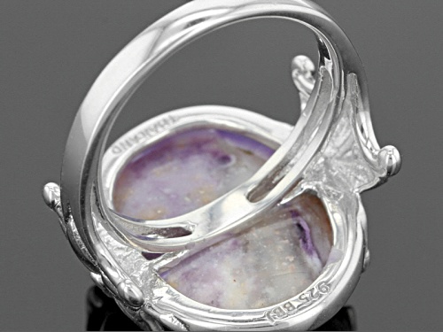 22x15mm Oval Morado Opal Sterling Silver Ring - Size 6
