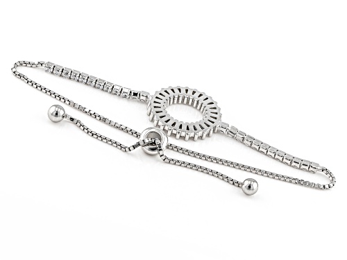Bella Luce ® 3.43ctw White Diamond Simulant Rhodium Over Silver Adjustable Bracelet (2.22ctw DEW)