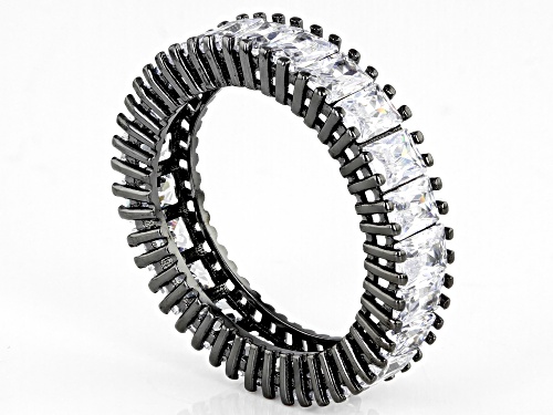 Bella Luce ® 7.82ctw White Diamond Simulant Black Rhodium Over Sterling Silver Eternity Band Ring - Size 6