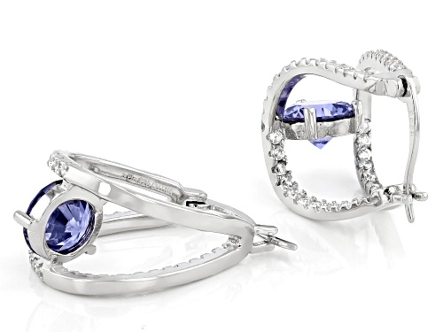Bella Luce ® Esotica™ 5.71ctw Tanzanite And White Diamond Simulants Rhodium Over Silver Earrings
