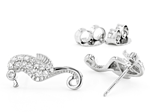 Bella Luce ® 1.31ctw White Diamond Simulant Rhodium Over Sterling Silver Earring Set (0.84ctw DEW)