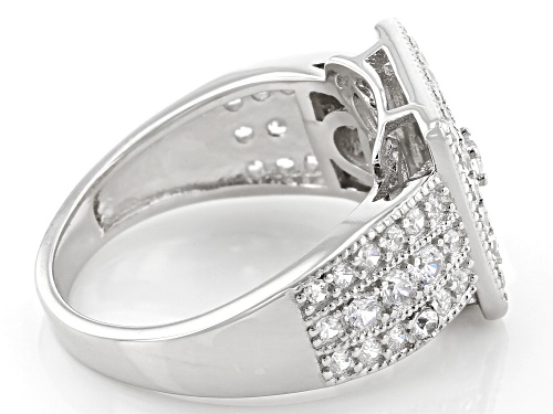 Bella Luce ® 1.80ctw White Diamond Simulant Rhodium Over Sterling Silver Ring (0.99ctw DEW) - Size 11