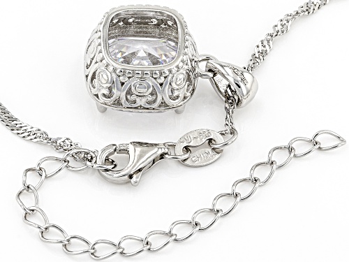 Bella Luce ® 6.08ctw White Diamond Simulant Rhodium Over Silver Pendant With Chain (3.87ctw DEW)