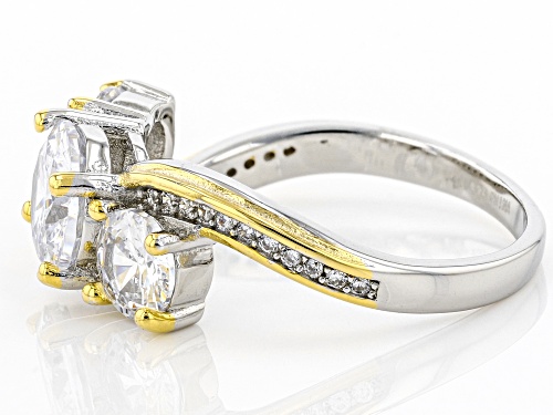 Bella Luce(R) 3.48ctw White Diamond Simulant Rhodium And 14K Yellow Gold Over Silver Ring - Size 8