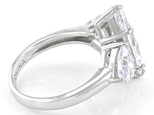 Bella Luce ® 8.60ctw White Diamond Simulant Rhodium Over Sterling Silver Ring (6.08ctw DEW) - Size 8