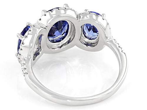 Bella Luce® Esotica™ 6.14ctw Tanzanite And White Diamond Simulants Platinum Over Silver Ring - Size 6