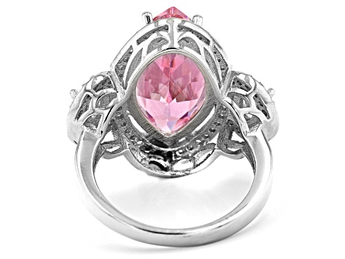 Bella Luce® 12.54ctw Pink And White Diamond Simulants Rhodium Over Silver Ring (7.60ctw DEW) - Size 8