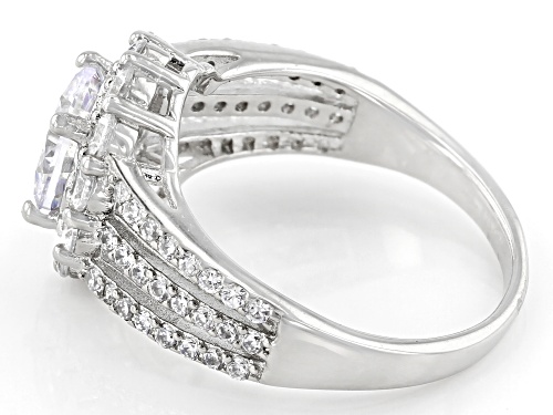Bella Luce® 4.25ctw White Diamond Simulant Platinum Over Sterling Silver Ring (2.71ctw DEW) - Size 10