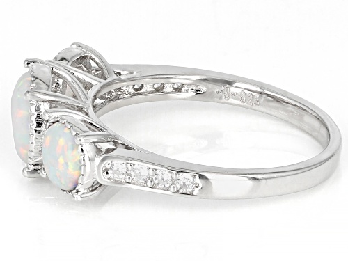 Bella Luce® 2.50ctw Lab Created Opal And White Diamond Simulant Rhodium Over Sterling Silver Ring - Size 8
