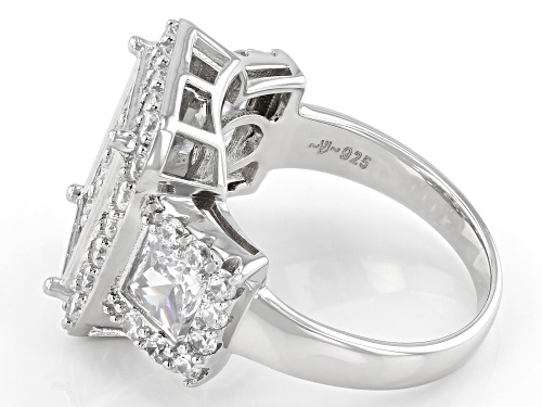 Bella Luce® 5.17ctw White Diamond Simulant Rhodium Over Sterling Silver Ring (3.13ctw DEW) - Size 6