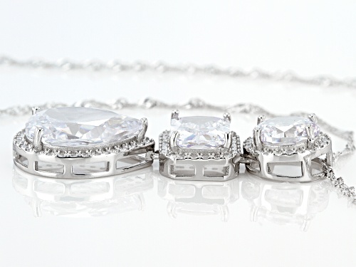 Bella Luce® 15.67ctw White Diamond Simulant Rhodium Over Sterling Pendant With Chain(9.49ctw DEW)