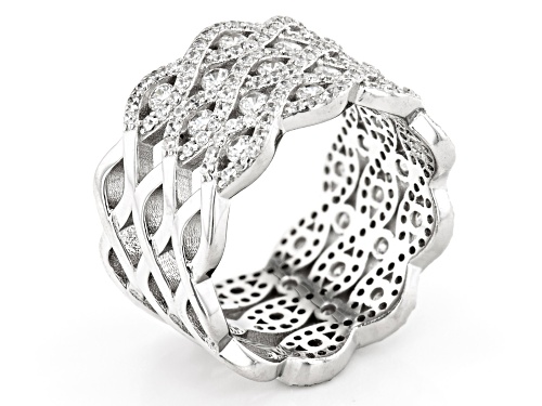 Bella Luce® 3.35ctw White Diamond Simulant Rhodium Over Sterling Silver Ring(2.03ctw DEW) - Size 5