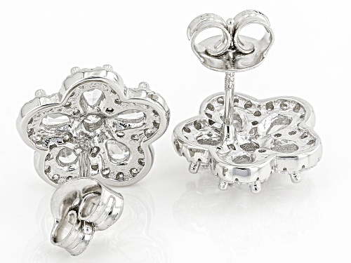 Bella Luce® 3.00ctw White Diamond Simulant Rhodium Over Sterling Silver Earrings(1.81ctw DEW)
