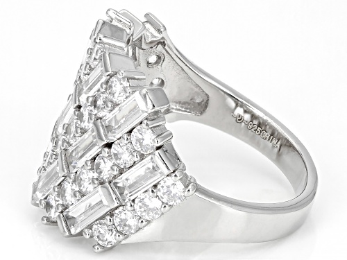 Bella Luce® 6.56ctw White Diamond Simulant Rhodium Over Sterling Silver Ring(3.97ctw DEW) - Size 5
