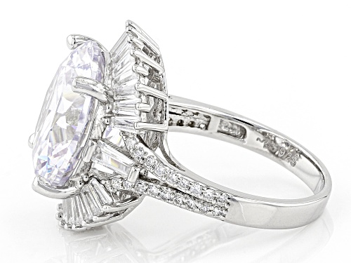 Bella Luce® 18.02ctw White Diamond Simulant Rhodium Over Sterling Silver Ring(10.92ctw DEW) - Size 11
