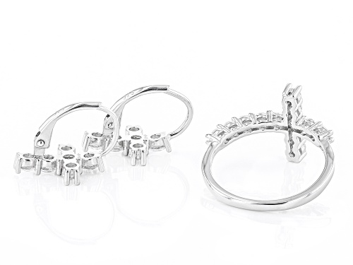 Bella Luce® 3.41ctw White Diamond Simulant Rhodium Over Sterling Silver Jewelry Set(2.06ctw DEW)