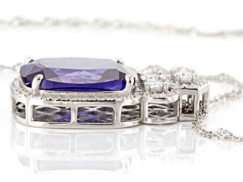 Bella Luce® Esotica™ Tanzanite And Diamond Simulants Platinum Over Silver Pendant With Chain