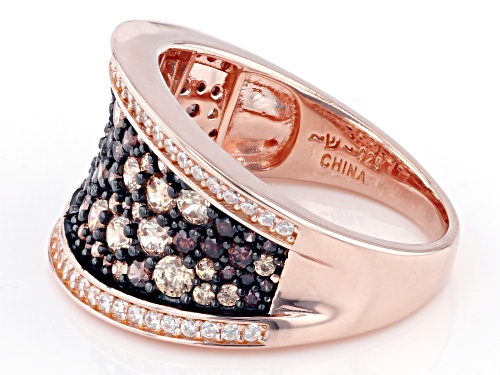 Bella Luce® 2.38ctw Mocha, Champagne, And White Diamond Simulants Eterno™ Rose Ring(1.44ctw DEW) - Size 5