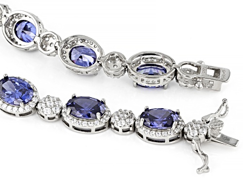 Bella Luce® Esotica™ 24.62ctw Tanzanite And White Diamond Simulants Platinum Over Silver Bracelet - Size 7.25