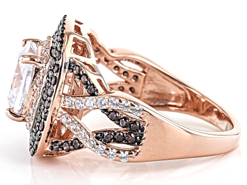 Bella Luce® 4.86ctw Mocha And White Diamond Simulants Eterno™ Rose Ring(2.94ctw DEW) - Size 10