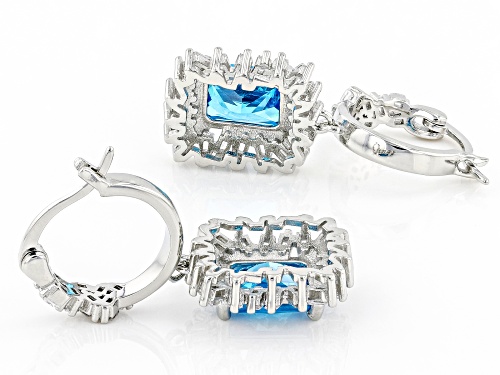 Bella Luce® Esotica™ 6.48ctw Neon Apatite And White Diamond Simulants Rhodium Over Silver Earrings