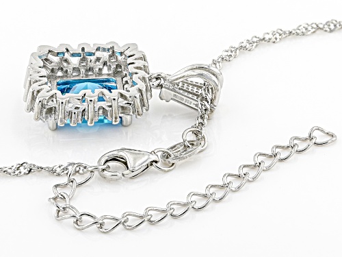 Bella Luce® Esotica™ 4.76ctw Neon Apatite And White Diamond Simulants Rhodium Over Silver Pendant
