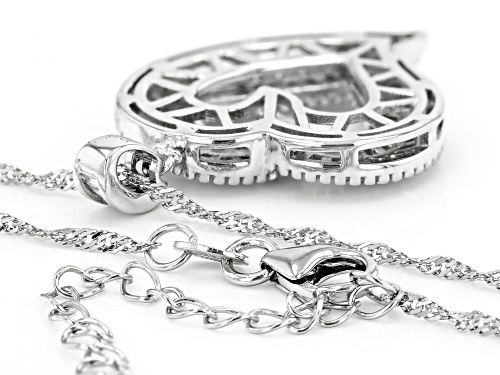 Bella Luce® 2.58ctw White Diamond Simulant Rhodium Over Sterling Silver Heart Pendant With Chain