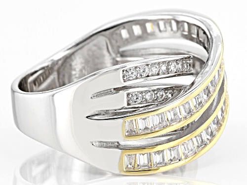 Bella Luce ® 2.54ctw White Diamond Simulant Rhodium And 14K Yellow Gold Over Sterling Silver Ring - Size 5