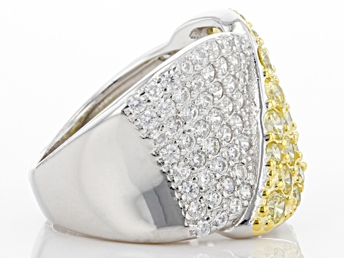 Bella Luce® 4.45ctw Yellow And White Diamond Simulants 14k Yellow And Rhodium Over Silver Ring - Size 5