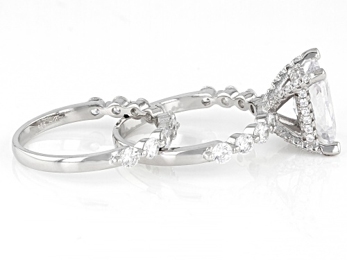 Bella Luce® 7.88ctw White Diamond Simulant Rhodium Over Sterling Silver Ring With Band(4.78ctw DEW) - Size 9