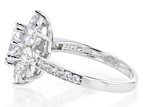 Bella Luce® 4.96ctw White Diamond Simulant Rhodium Over Sterling Silver Ring (3.00ctw DEW) - Size 10