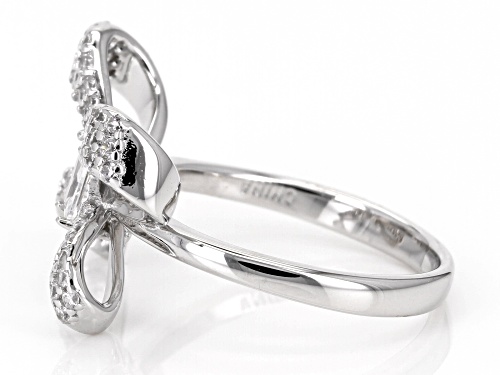 Bella Luce® 1.17ctw White Diamond Simulant Rhodium Over Sterling Silver Bow Ring (0.70ctw DEW) - Size 7