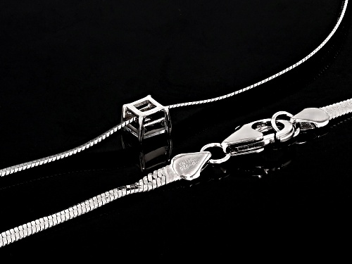 Bella Luce® 0.54ctw Diamond Simulant Rhodium Over Silver Herringbone Link Necklace (0.32ctw DEW) - Size 18