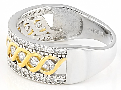 Bella Luce® 0.83ctw White Diamond Simulant Rhodium And 14k Yellow Gold Over Silver Ring(0.50ctw DEW) - Size 7