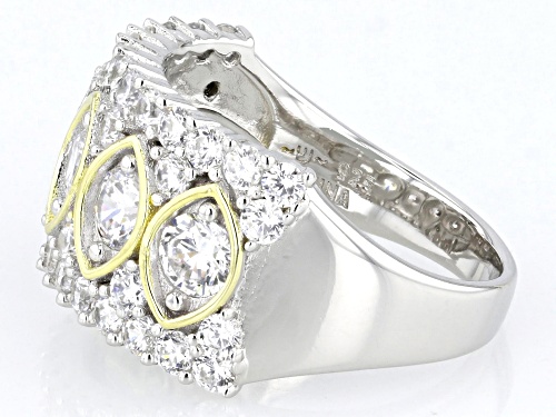 Bella Luce® 3.61ctw White Diamond Simulant Rhodium And 14k Yellow Gold Over Silver Ring(2.18ctw DEW) - Size 6