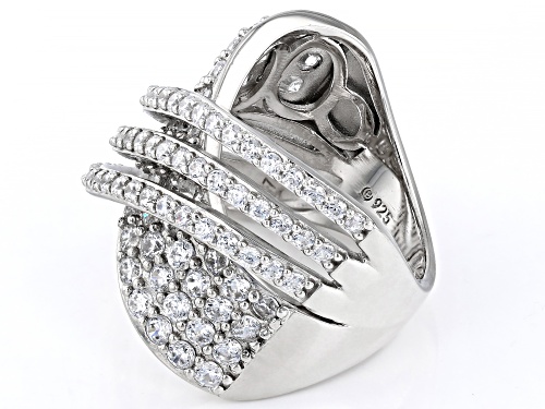 Bella Luce® 4.88ctw White Diamond Simulant Platinum Over Sterling Silver Ring(2.95ctw DEW) - Size 7