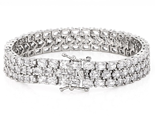 Bella Luce® Ottone 28.92ctw White Diamond Simulant Rhodium Plated Tennis Bracelet - Size 8