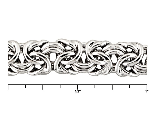 Moda Al Massimo® Rhodium Over Bronze Byzantine Link 18 Inch Chain & 7 1/2 Inch Bracelet Set Of 2
