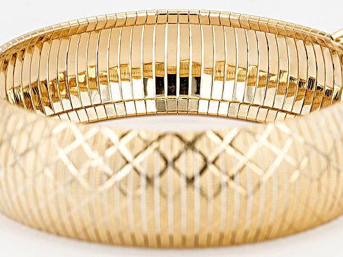 Moda Al Massimo® 18k Yellow Gold Over Bronze Swiss Cut Flex 6 3/4 Inch Bangle - Size 6.75