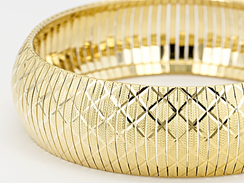 Moda Al Massimo® 18k Yellow Gold Over Bronze Swiss Cut Flex 8 Inch Bangle - Size 8