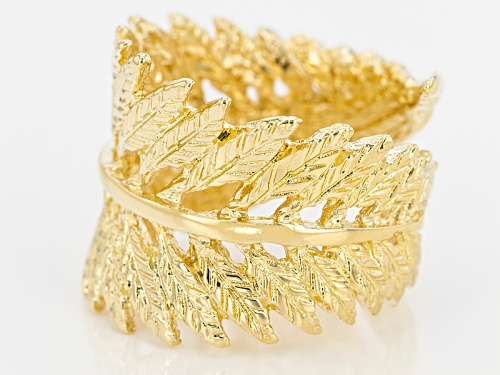 Moda Al Massimo® 18k Yellow Gold Over Bronze Leaf Ring - Size 6