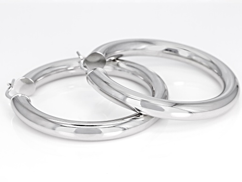 Moda Al Massimo® Platinum Over Bronze 51mm X 6mm Polished Hoop Earrings