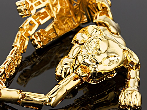 Moda Al Massimo® 18k Yellow Gold Over Bronze Panther Bracelet - Size 8