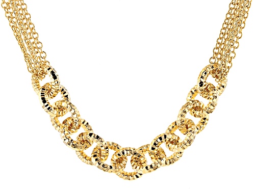 Moda Al Massimo® 18k Yellow Gold Over Bronze Multi-Strand Cable Link Station 42 Inch Necklace - Size 42