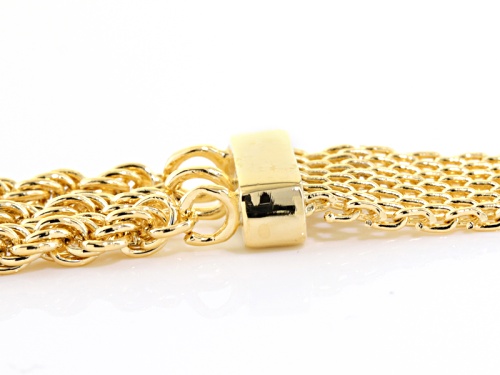 Moda Al Massimo® 18k Yg Over Bronze Bismark Link With Center Rope Link 8 3/4 Inch Bracelet - Size 8.75