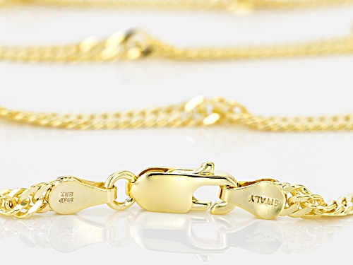 Moda Al Massimo® 18k Yellow Gold Over Bronze 3.5mm Singapore Link Chain Necklace Set Of 2