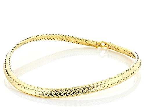 Moda Al Massimo® 18k Yellow Gold Over Bronze Woven 18 Inch Necklace - Size 18