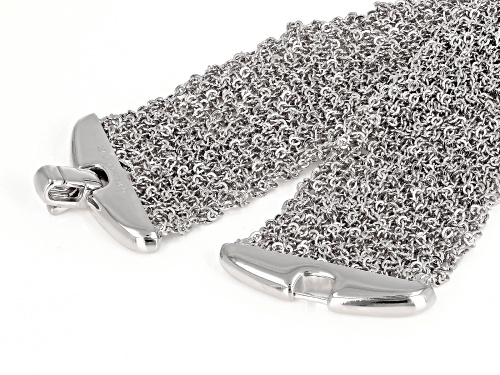 Moda Al Massimo® Rhodium Over Bronze Soft Weave 7 1/2 Inch Bracelet - Size 7.5